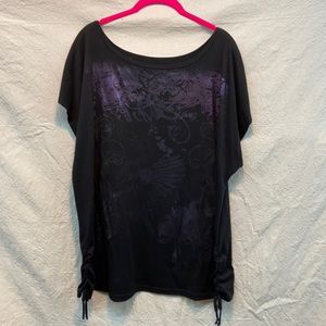 Lane Bryant graphic tee with side ruching 22/24